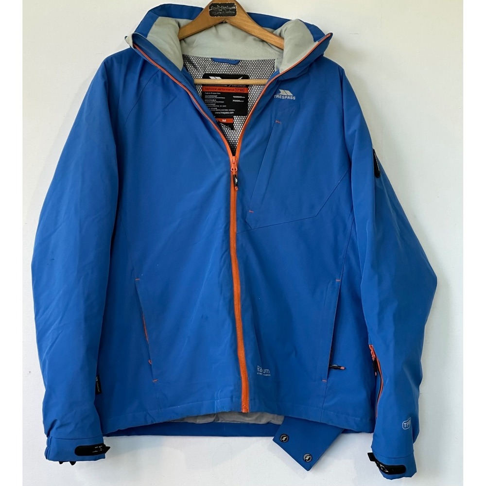 Trespass Ski Jacket TP100 Waterproof RECCO Radium Mens M Blue Excellent